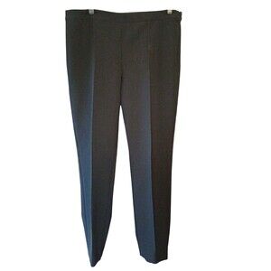 ST. JOHN Women's Viscose Blend Flat Front Side Zip Trouser Pant size 12 Black